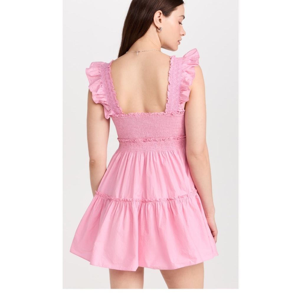 LoveShackFancy Poplar Mini Dress Melon Kiss Pink - Picture 2 of 4